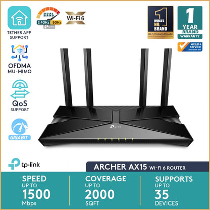 TP-Link Archer AX15 WiFi-6 Router