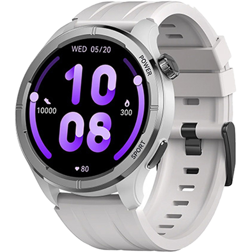 Haylou Solar Neo 1.53" Bluetooth Calling Smart Watch (Silicone+Woven) Strap- Silver