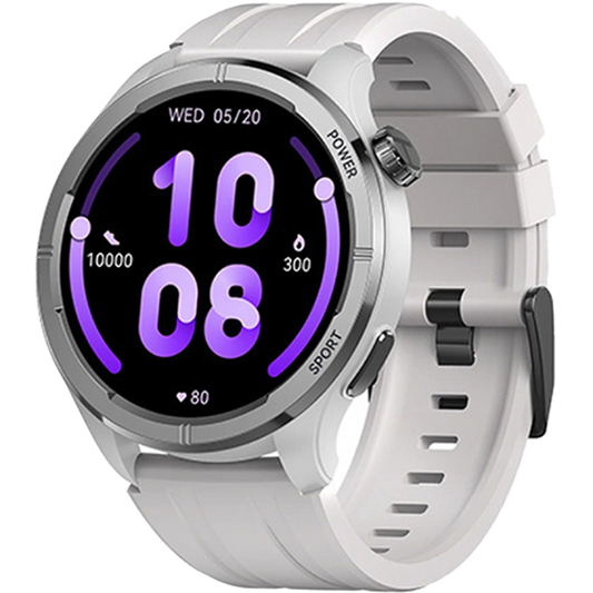 Haylou Solar Neo 1.53" Bluetooth Calling Smart Watch (Silicone+Woven) Strap- Silver