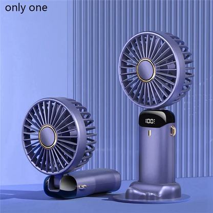 Portable Fan Personal Fan 5000MAh Rechargeable, 5 Speeds with LED Display, 90° Adjustable Multicolour